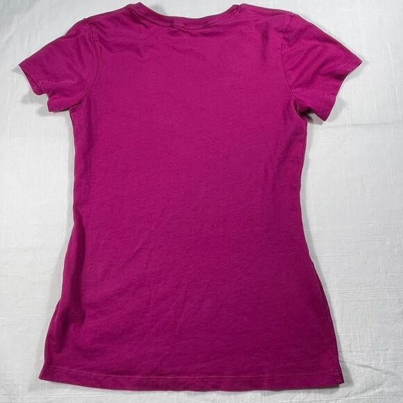 Nike Dri-Fit Roger Federer Magenta Slim Fit Short Sleeve V-Neck T-Shirt Sz Small - Picture 4 of 6